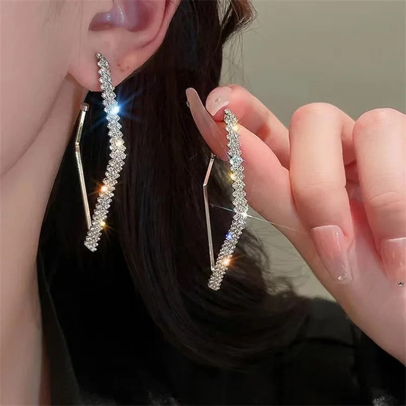 Multi Shape Zirconia Gold Drop Earrings