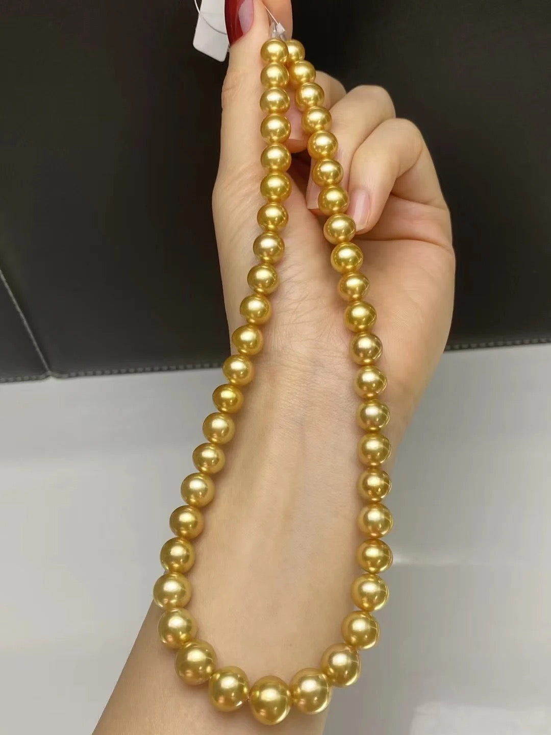Shiny Gold Pearl Necklace