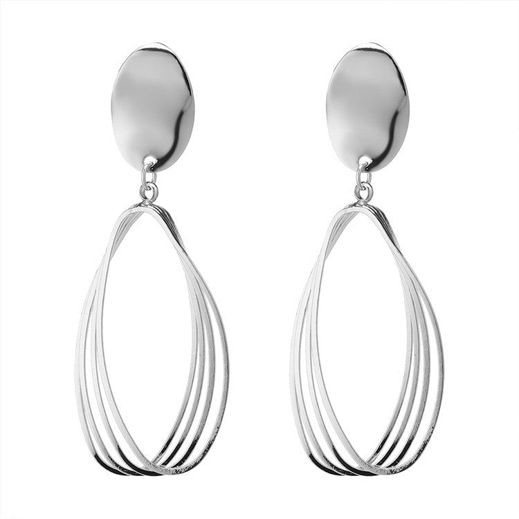 Twisted Gold Strips Drop Earrings