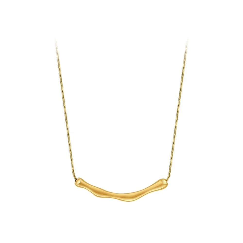 Wavy Pendant Snake Chain Necklace