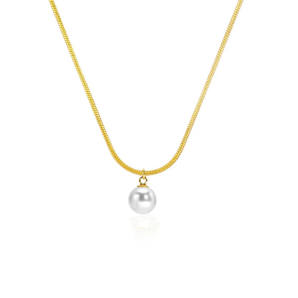 925 Sterling Silver Pearl Gold plated Necklace