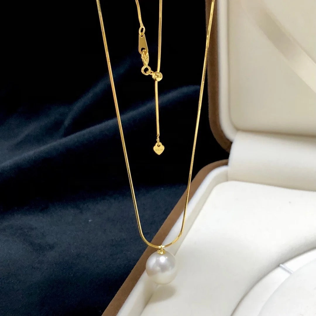925 Sterling Silver Pearl Gold plated Necklace