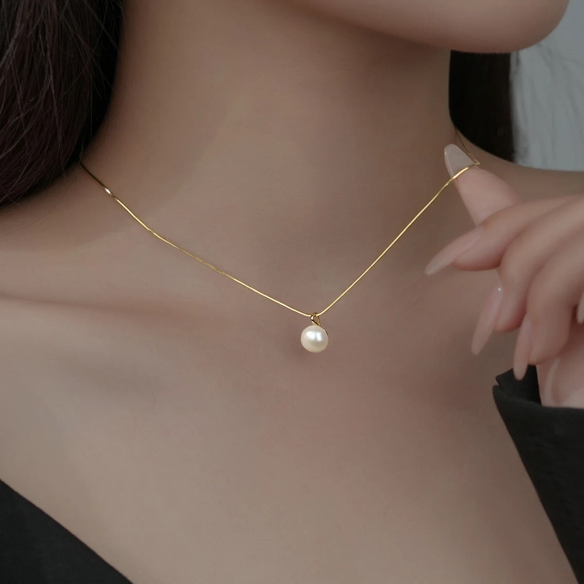 925 Sterling Silver Pearl Gold plated Necklace