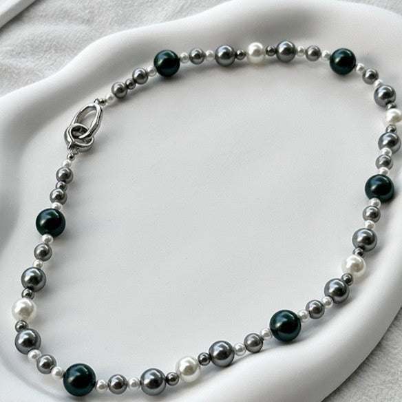 Multi Color Pearl Beaded Necklace