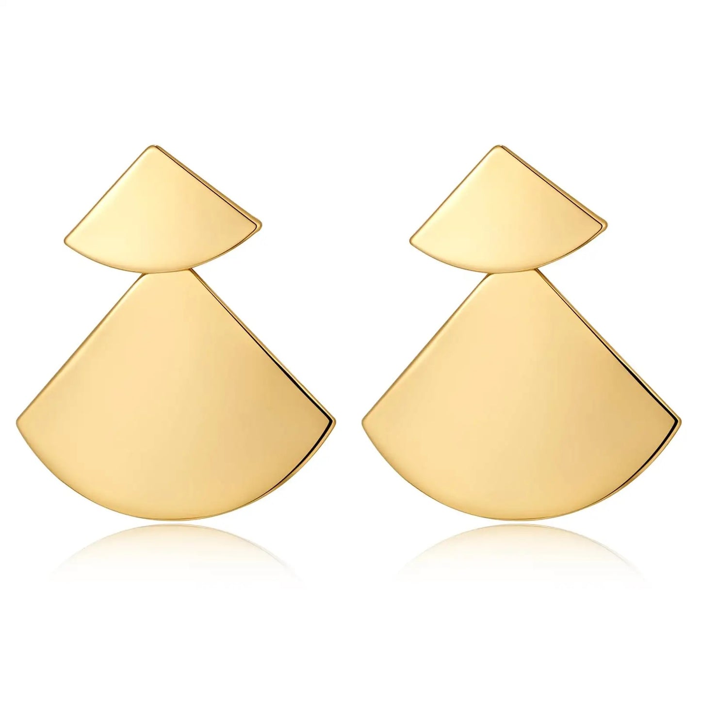 Gold Textured Shell Drop Earrings