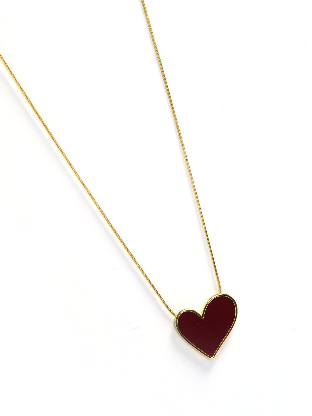 Gold Plated Black Pure Heart Pendant Necklace