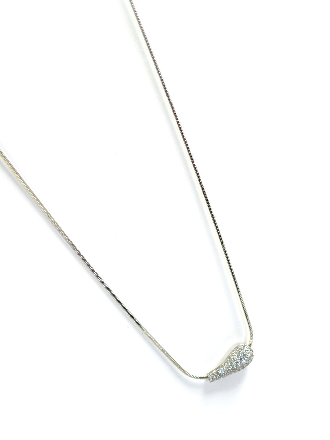 Silver Zircon Piston Pendant Necklace