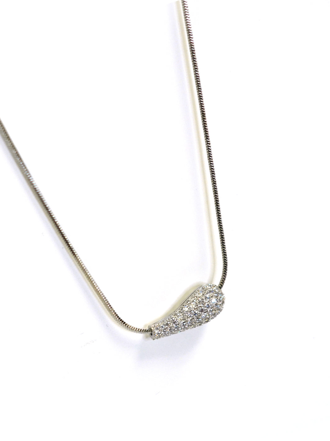 Silver Zircon Piston Pendant Necklace