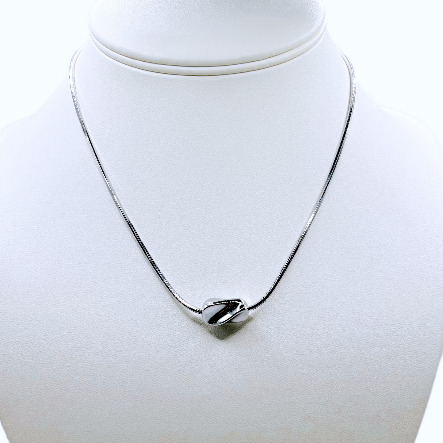 Silver Bean Pendant Necklace