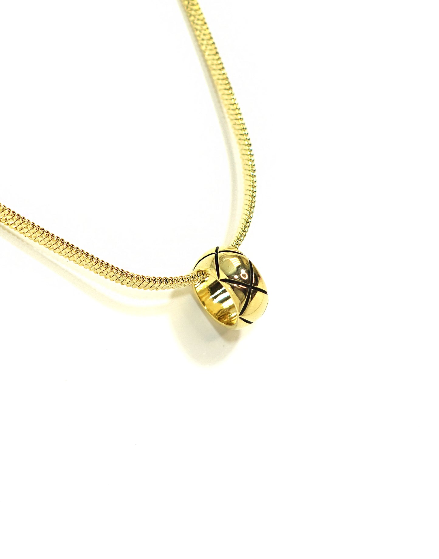 Gold Plated Loop Ring Pendant Necklace