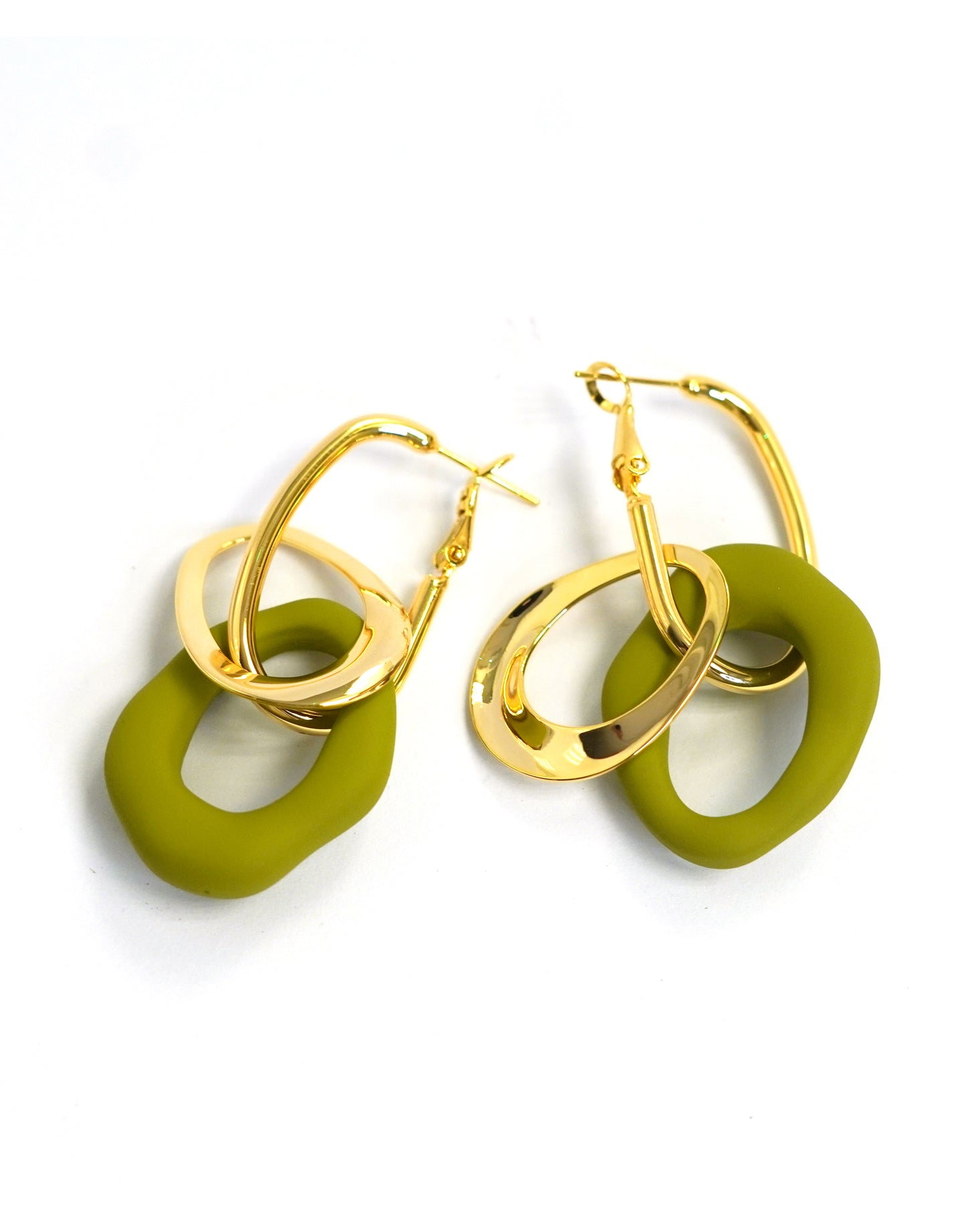 Green and Gold Link Hoops