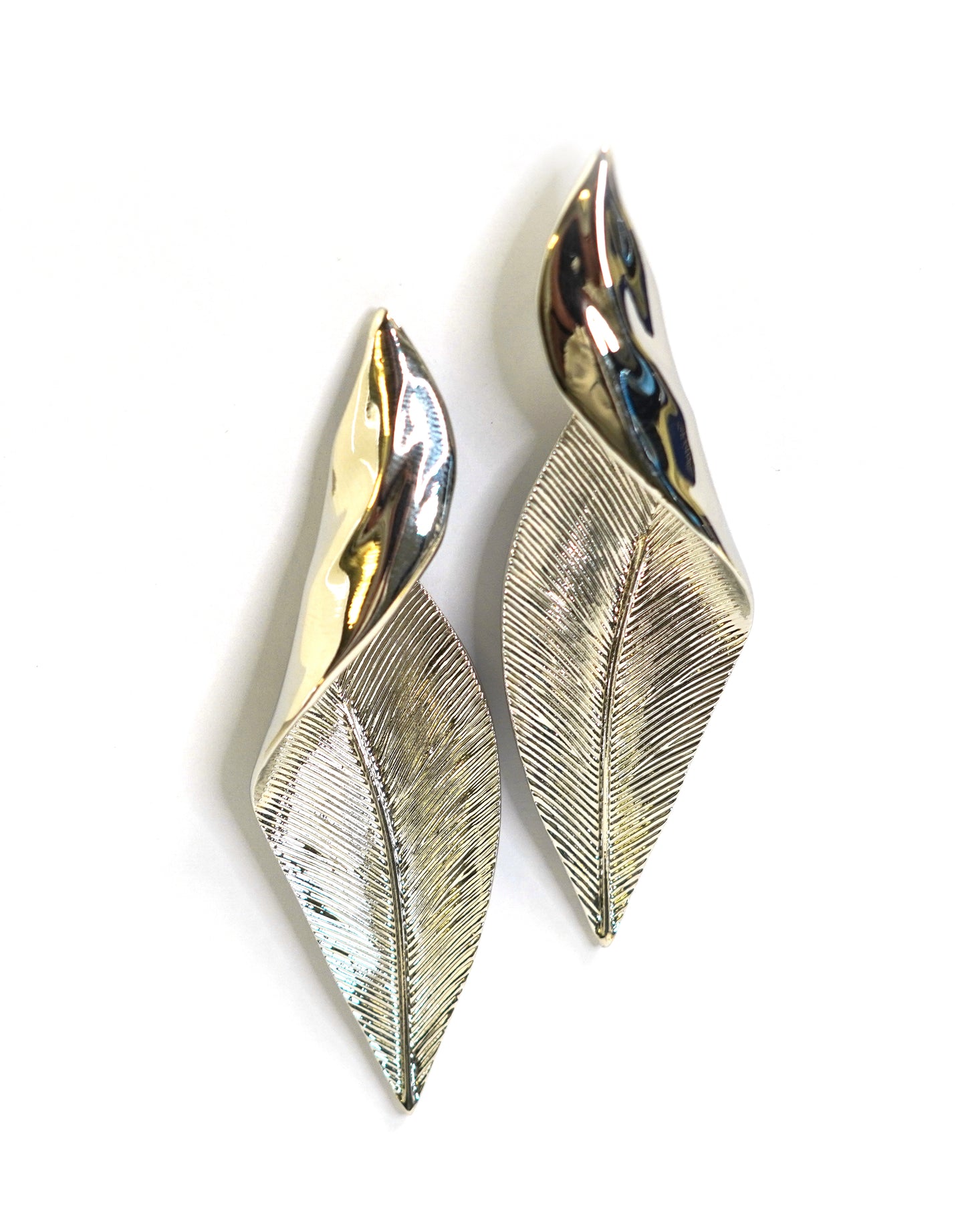 Twisted Leaves Silver Drop Earrings