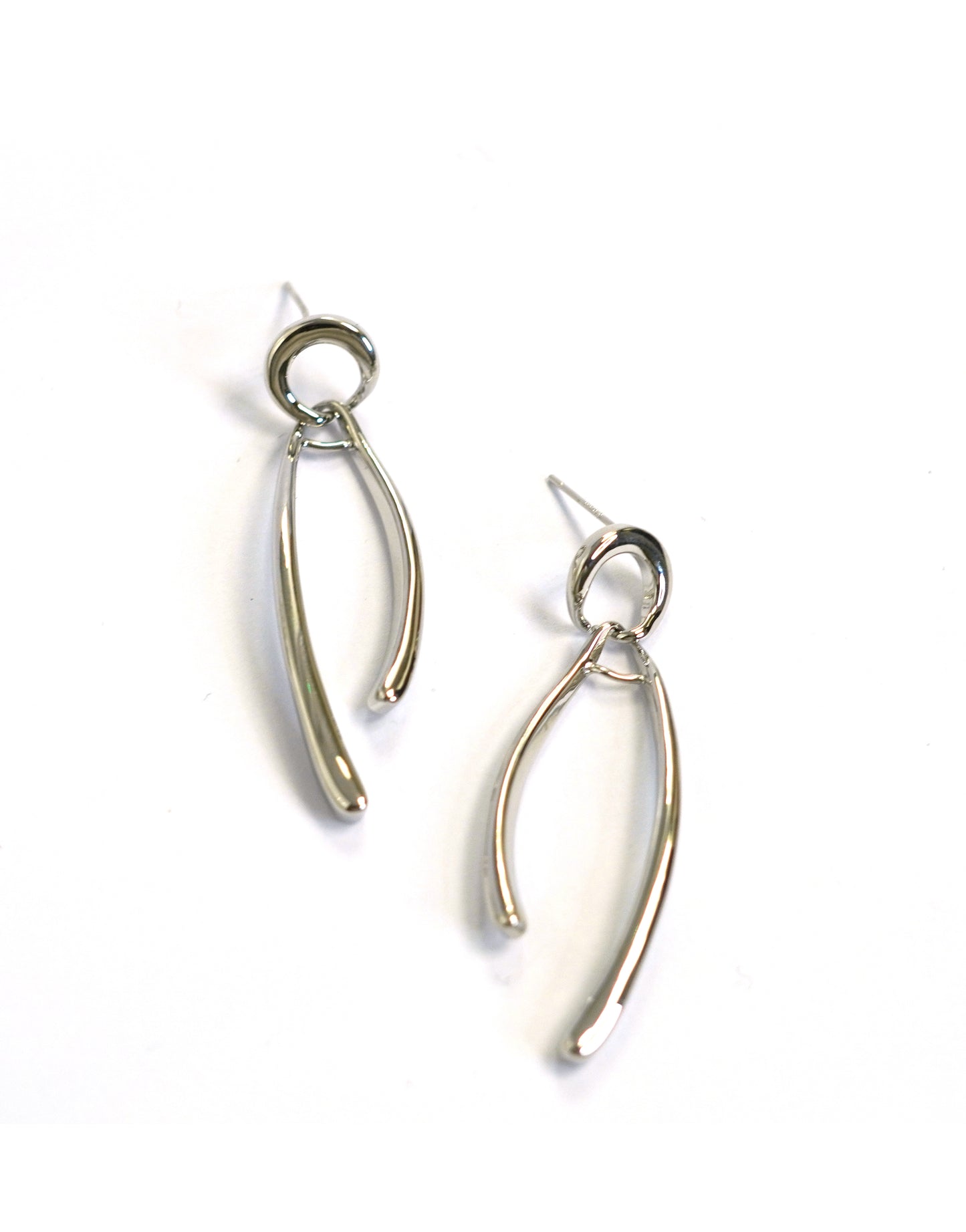 Fish Tail Gold and Silver Drop Earrings