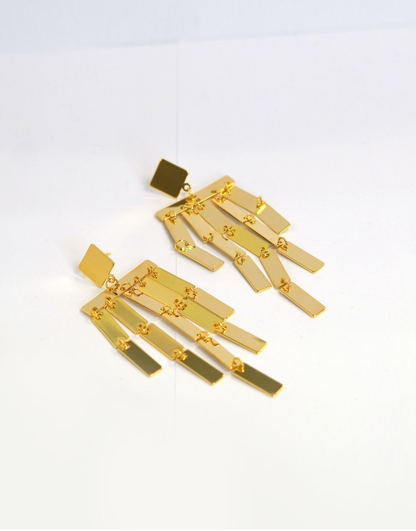 Chunky Waterfall Gold Drop Earrings