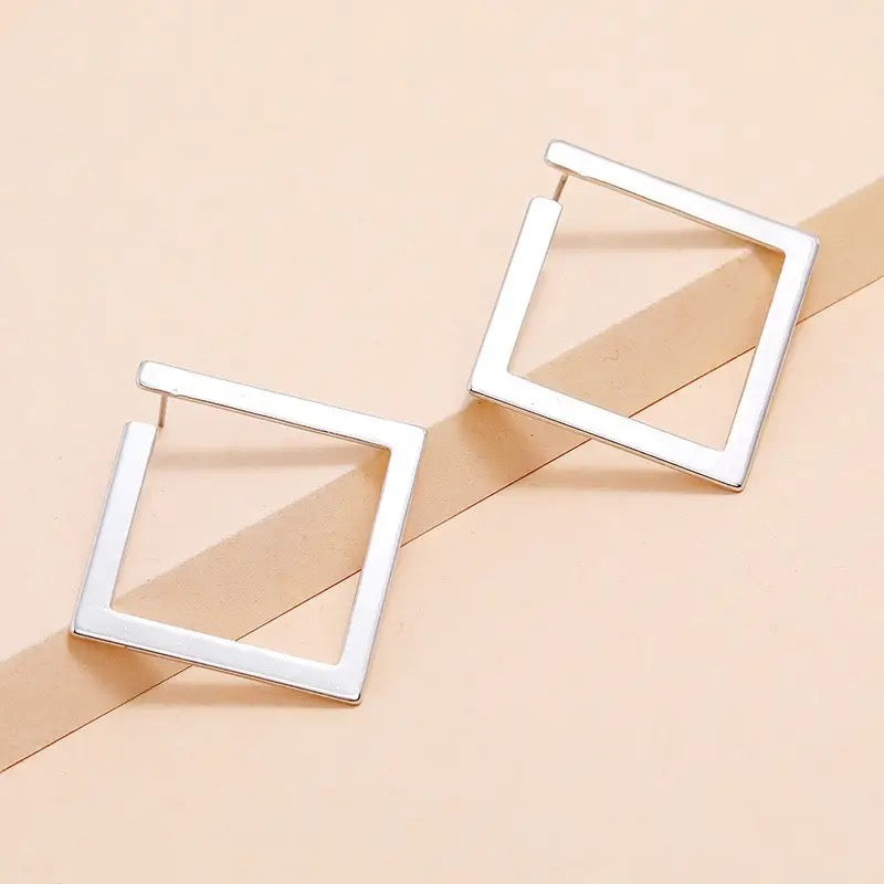 Square Shaped Drop Earrings