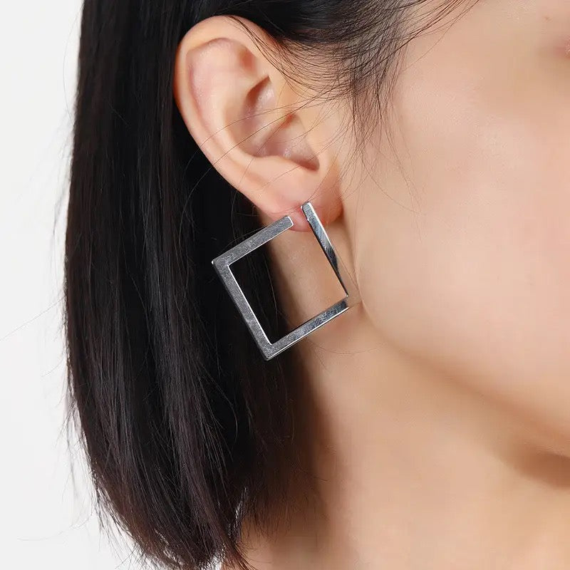 Square Shaped Drop Earrings