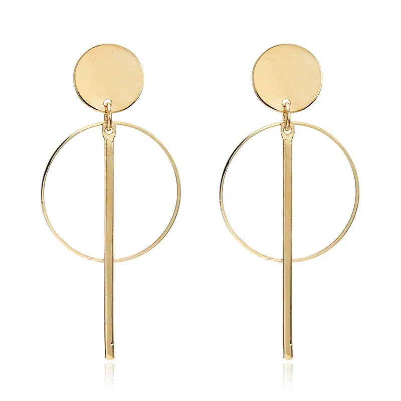 Gold Multi Rounds Drop Earrings