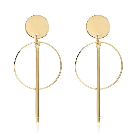 Gold Multi Rounds Drop Earrings