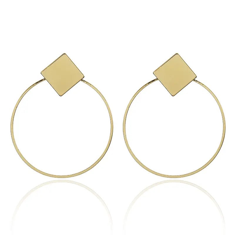 Gold Multi Shapes Hoop Earrings