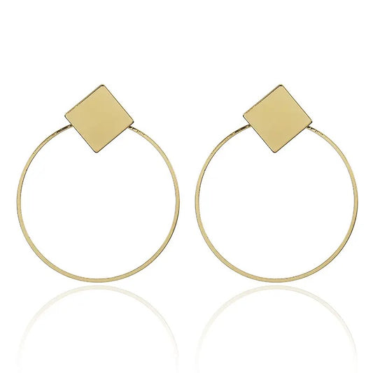 Gold Multi Shapes Hoop Earrings