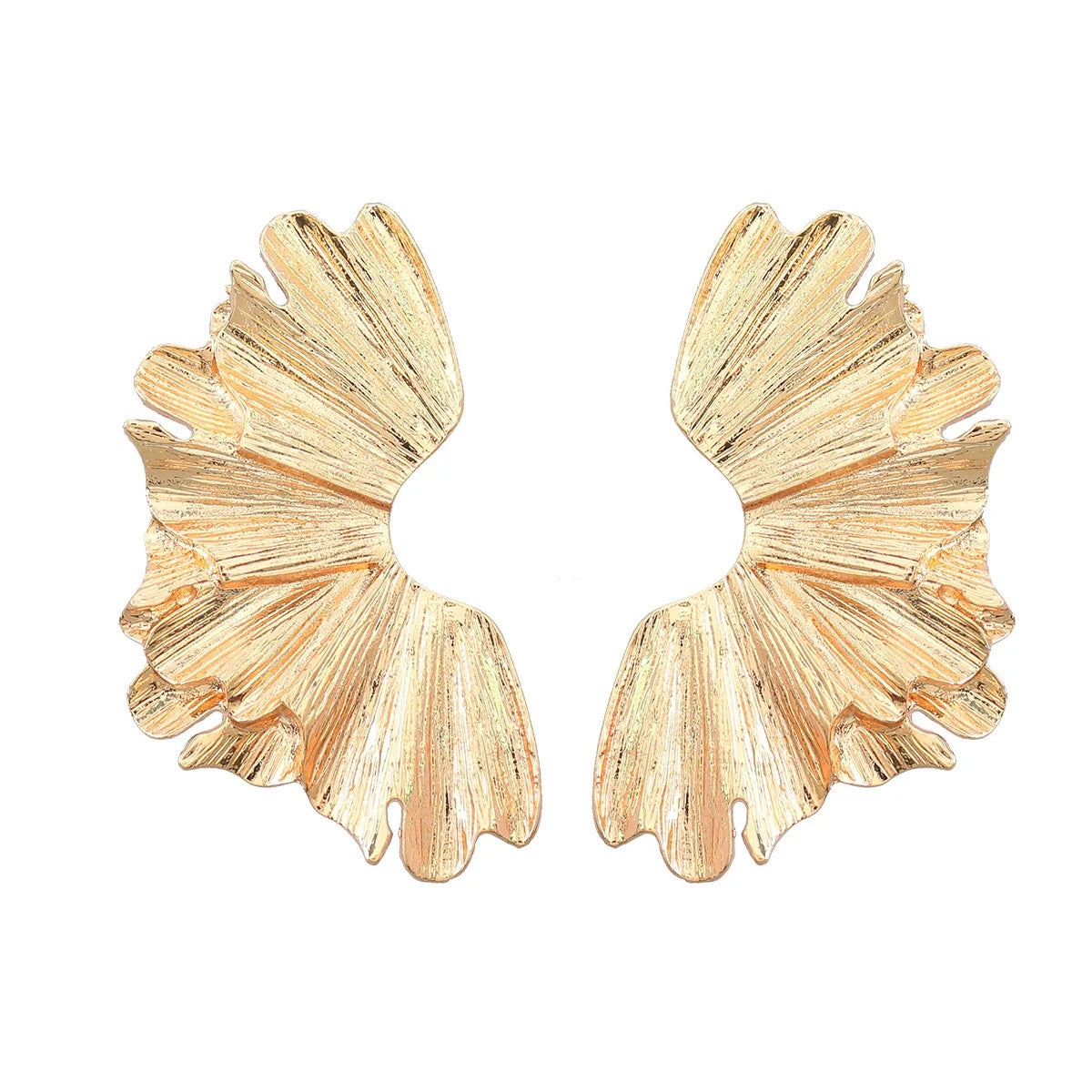 Wings floral gold drop earrings