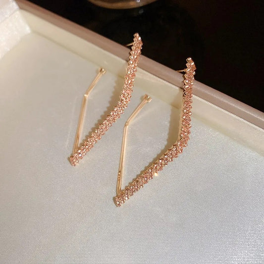 Multi Shape Zirconia Gold Drop Earrings