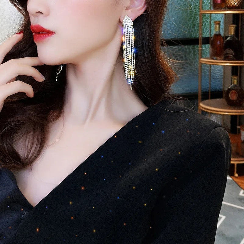 Classic Shiny Crystal Drop Earrings