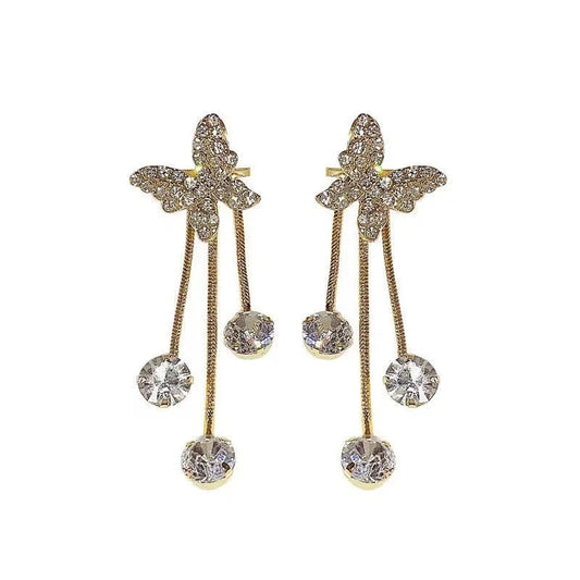 Full Tessel Butterfly Shiny Drop Earring