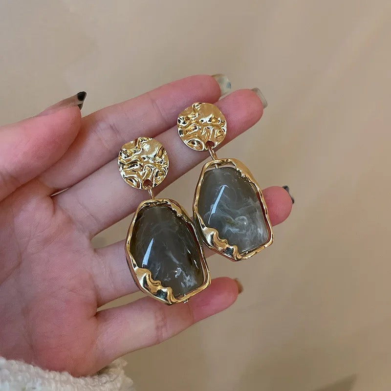 Korean Retro Gold Plated Drop Earrings