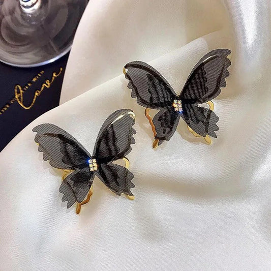 Black Butterfly Stud Earrings