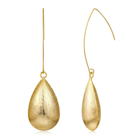 Big Oval golden Drop Earrings