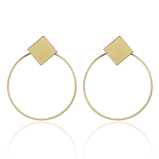 Big Circle Gold Hoops Earrings