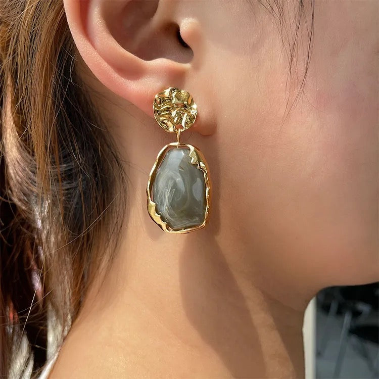 Korean Retro Gold Plated Drop Earrings