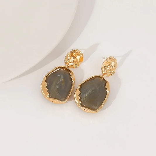 Korean Retro Gold Plated Drop Earrings