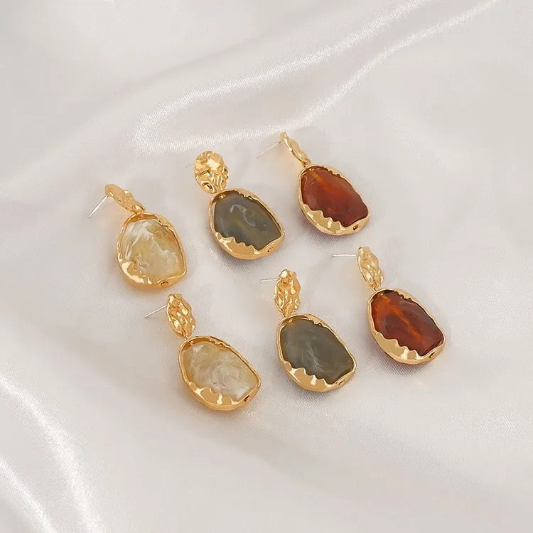 Korean Retro Gold Plated Drop Earrings