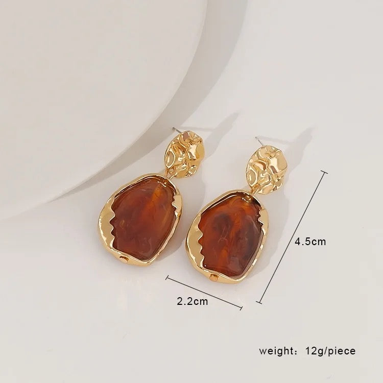 Korean Retro Gold Plated Drop Earrings