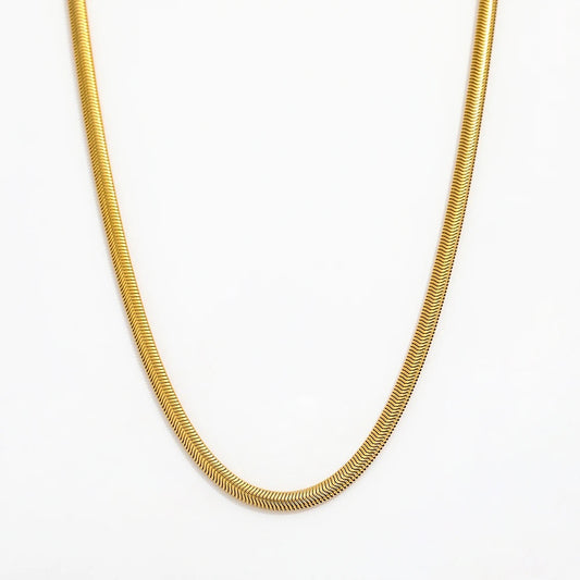 Gold snake chain princess necklace