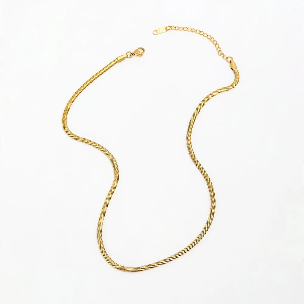 Gold snake chain princess necklace