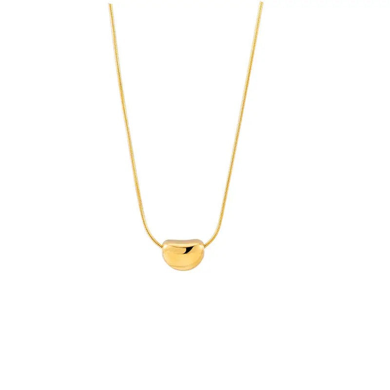 Pebble Gold Pendant Sterling Stilver Necklace