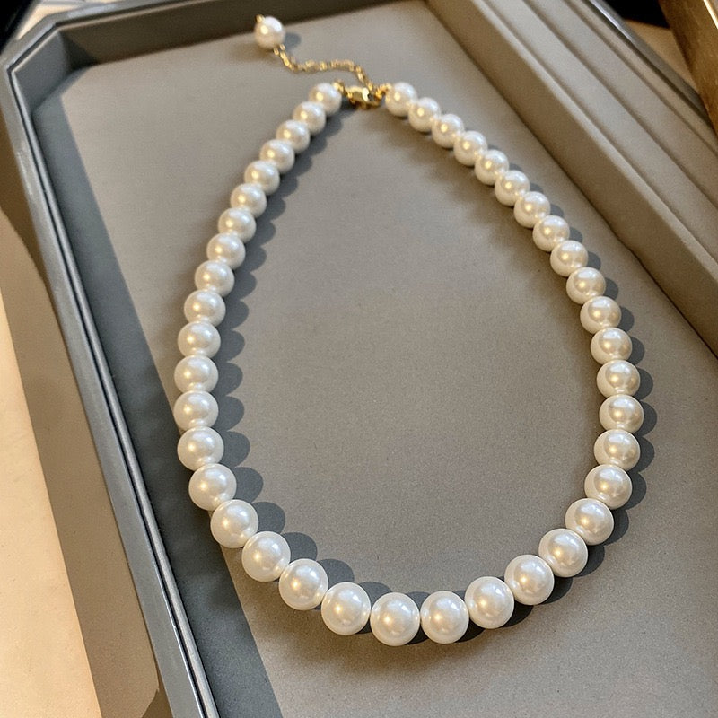 Pure White Big Pearl Necklace