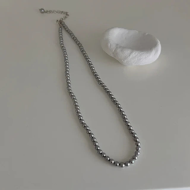 Solid Grey Pearl Nacklace