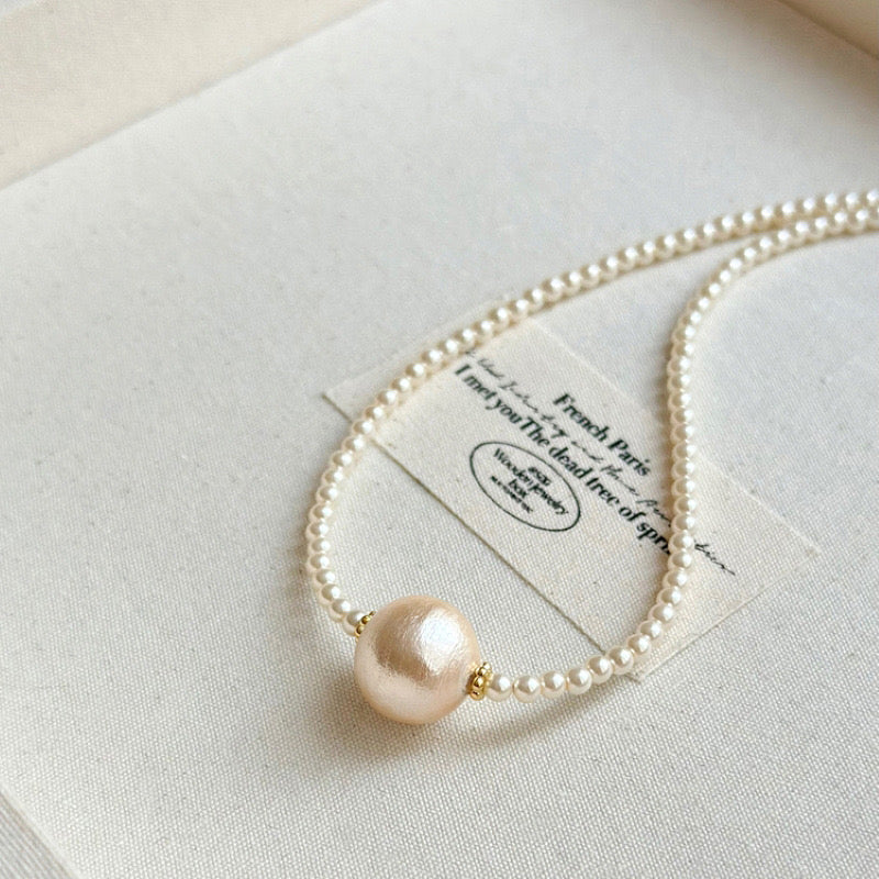 Solid Pearl Ball Pendant necklace