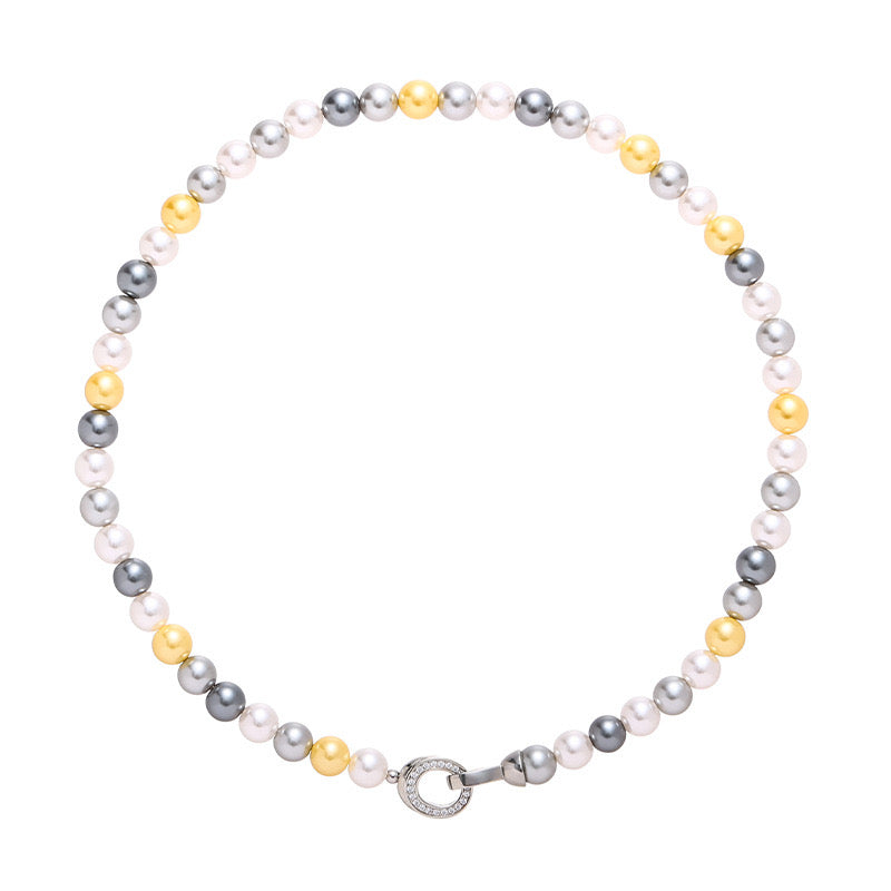 Multi Color Pearl Zircon Statement Necklace