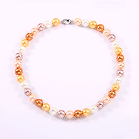 Colourful Pearl Choker Necklace