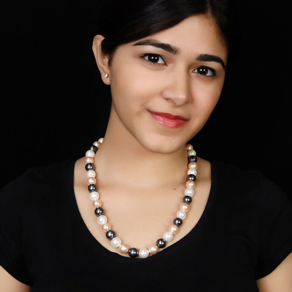 Multi Color Pearl Choker Necklace