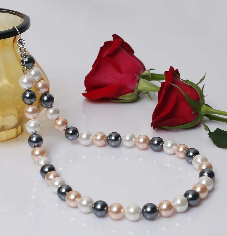 Multi Color Pearl Choker Necklace