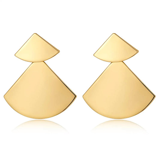 Gold Textured Shell Drop Earrings