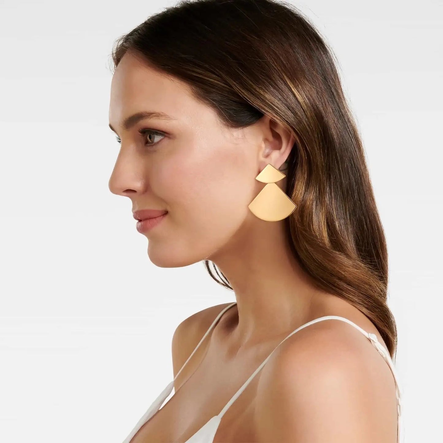 Gold Textured Shell Drop Earrings