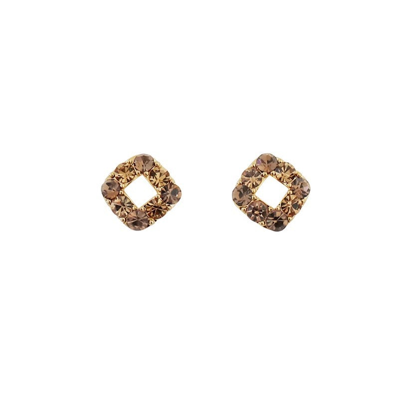 Amber Crystal Stud Earrings