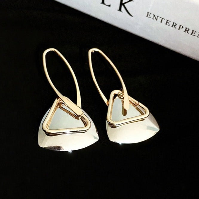 Multi Shaped Gold Drop Earrings